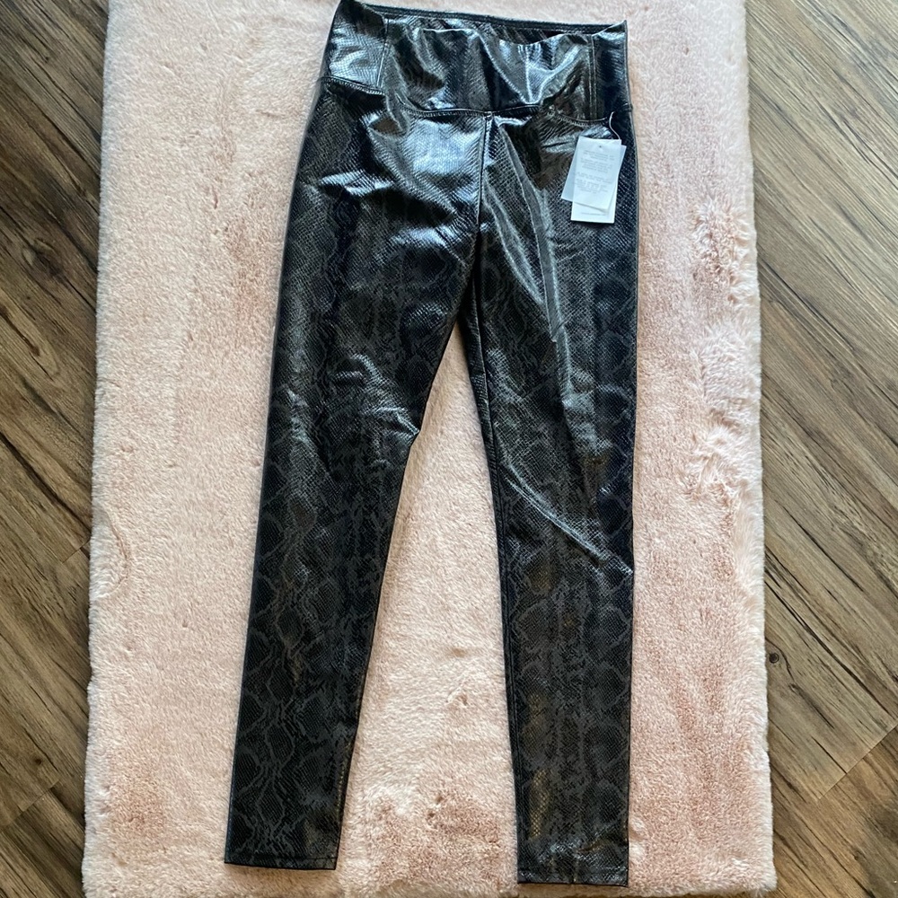 7 For All Mankind Vegan Leather Snakeskin Legging